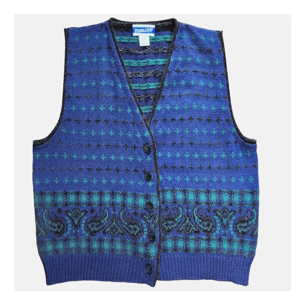 Pendleton sweater vest vintage paisley size L